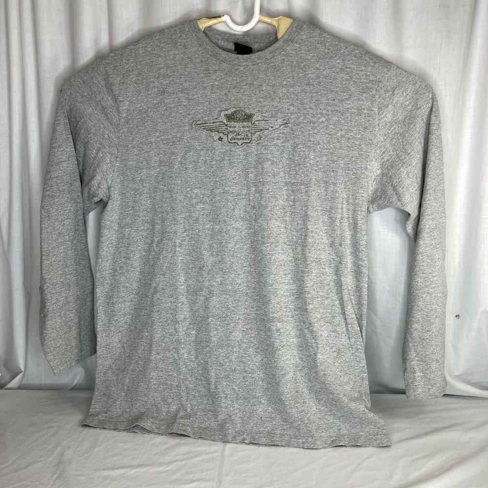 Polo Jeans Company Ralph Lauren T Shirt Mens Long Sleeve Large 1967 Gray Wings